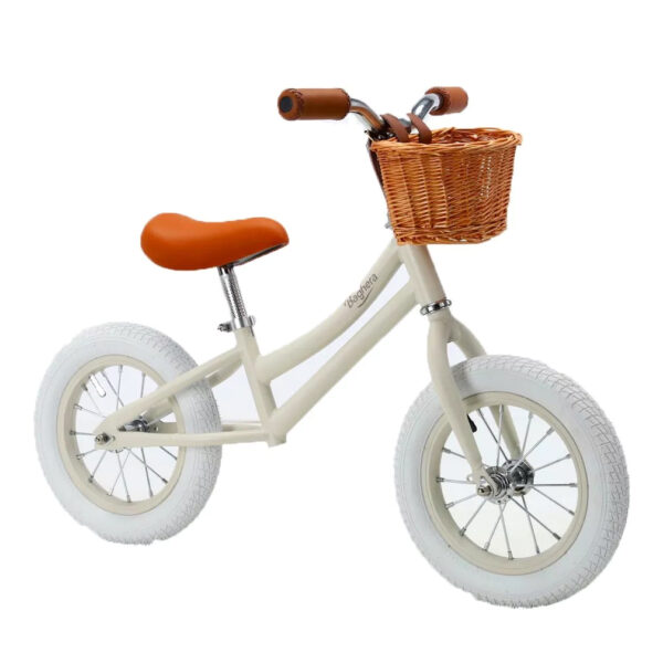 baghera-loppfiets-beige-met-helm