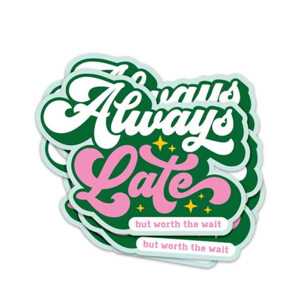 studio-inktvis-sticker-always-late