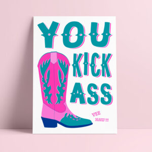 studio inktvis kaart riso print you kick ass