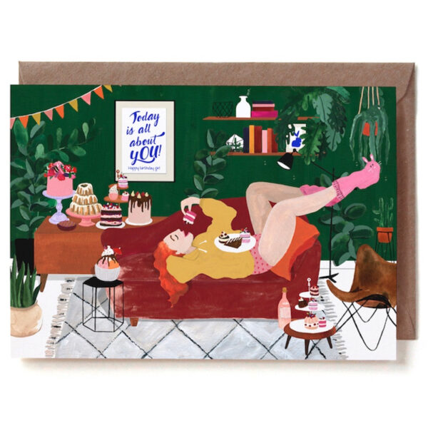 reddish design birthday couch girl