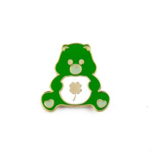 studio inktvis pin care bear groen met klaver good luck